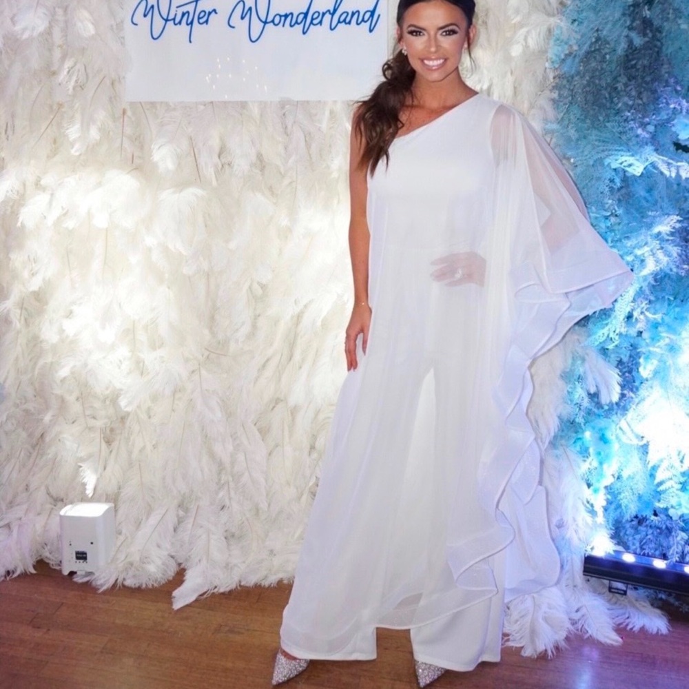 White pantsuit dress